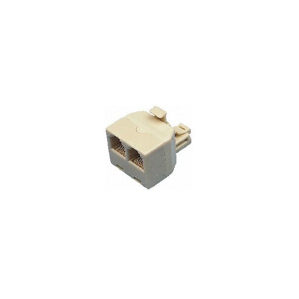 ADATTATORE TELEFONICO RJ11 1 SPINA MASCHIO / 2  PRESE FEMMINE PLUG 6P4C SFUSO IN BULK