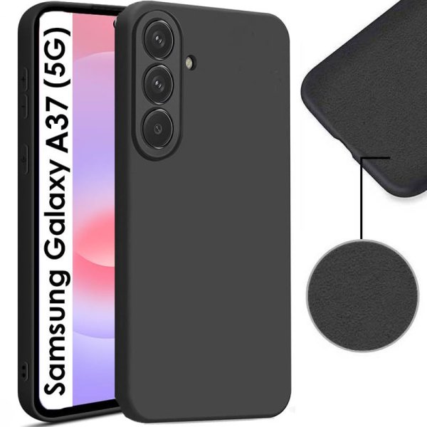 CUSTODIA per SAMSUNG GALAXY A37 5G (SM-A376) IN SILICONE COLORE NERO CON EFFETTO SOFT TOUCH E INTERNO IN MICROFIBRA