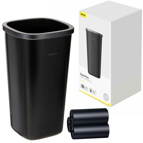 CESTINO PER RIFIUTI DA AUTO E SCRIVANIA CON CAPACITÀ 800ml E 90 SACCHETTI INCLUSI COLORE NERO CRLJT-A01 BASEUS