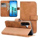 CUSTODIA per SAMSUNG GALAXY A17 (4G/5G) FLIP ORIZZONTALE IN ECOPELLE COLORE MARRONE CON INTERNO IN TPU E CHIUSURA MAGNETICA