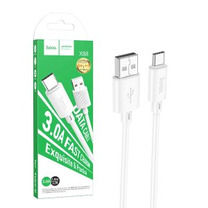 CAVO USB/TYPE-C CON SUPPORTO DI RICARICA FAST CHARGE (MAX 3A) - LUNGHEZZA 1 MT COLORE BIANCO X88 HOCO