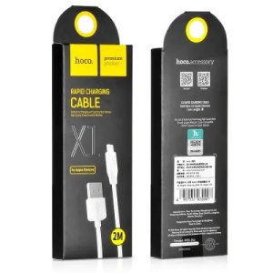 CAVO USB LIGHTNING (NO MFI) LUNGHEZZA 2 MT CON SUPPORTO RICARICA RAPID CHARGING 2.1A COLORE BIANCO HOCO X1 BLISTER