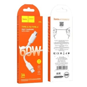 CAVO TYPE-C / TYPE-C CON SUPPORTO FAST CHARGING 60W LUNGHEZZA 1 MT COLORE BIANCO X93 HOCO