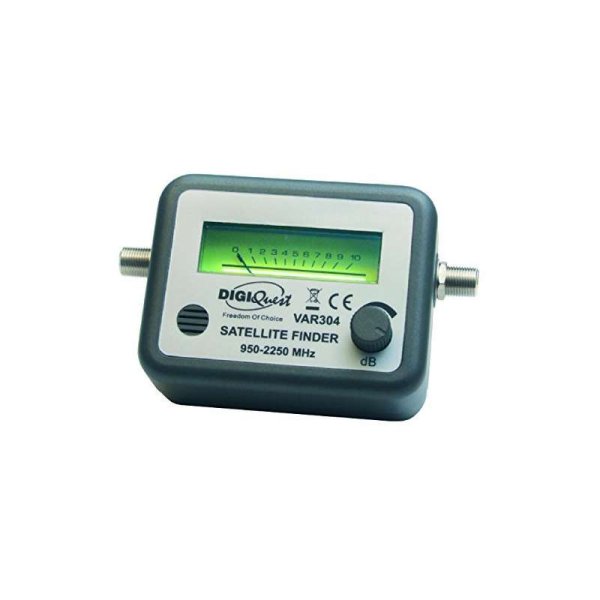 RILEVATORE DI SEGNALE SATELLITARE SAT FINDER CON INDICATORE DI SCALA E POTENZIOMETRO COLORE GRIGIO VAR304 DIGIQUEST