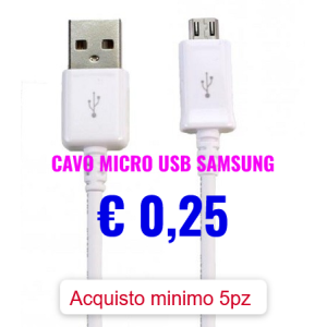 CAVO MICRO USB SAMSUNG ECB-DU4AWE - LUNGHEZZA 1 MT COLORE BIANCO BULK