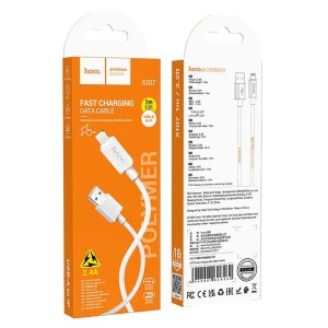 CAVO USB LIGHTNING (NO MFI) LUNGHEZZA 1 MT CON SUPPORTO RICARICA FAST CHARGING 2.4A COLORE GRIGIO HOCO X107 BLISTER