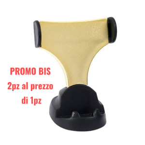PROMO BIS 2pz al prezzo di 1pz!ESPOSITORE PVC x CELLULARI E SMARTPHONE CON APERTURA ALETTE MOBILI DA 6 CM A 10,4 CM NERO E GOLD