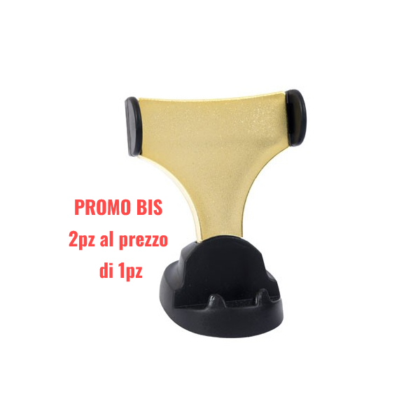 PROMO BIS 2pz al prezzo di 1pz!ESPOSITORE PVC x CELLULARI E SMARTPHONE CON APERTURA ALETTE MOBILI DA 6 CM A 10,4 CM NERO E GOLD