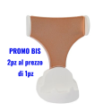 PROMO BIS 2pz al prezzo di 1pz!ESPOSITORE PVC x CELLULARI SMARTPHONE APERTURA ALETTE MOBILI DA 6 CM A 10,4 CM BIANCO E RAME