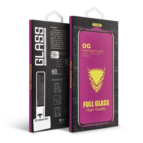 PELLICOLA per SAMSUNG GALAXY A27 (5G) , S24FE VETRO TEMPERATO 9H FULL FACE E FULL GLUE CON CORNICE COLORE NERO OG