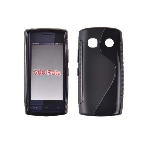 CUSTODIA GEL TPU SILICONE DOUBLE per NOKIA 500 COLORE NERO CUSTODIA GEL TPU SILICONE DOUBLE per NOKIA 500 COLORE NERO