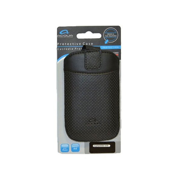 CUSTODIA SACCHETTO IN PELLE per SAMSUNG I9100 GALAXY S2, I9105 GALAXY S2 PLUS COLORE NERO SERIE WEMBLEY MARCHIO ACQUA