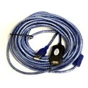 CAVO PROLUNGA USB 2.0 MASCHIO / FEMMINA AMPLIFICATA LUNGHEZZA 10 Mt. COLORE BLU PUSB10M CAVO PROLUNGA USB 2.0 MASCHIO / FEMMINA AMPLIFICATA LUNGHEZZA 10 Mt. COLORE BLU PUSB10M