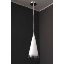 LAMPADARIO SOSPESO CROMO E14 CONO BIANCO TRASPARENTE SERIE LUMYE "MADE IN ITALY" LAMPADARIO SOSPESO CROMO E14 CONO BIANCO TRASPARENTE SERIE LUMYE "MADE IN ITALY"
