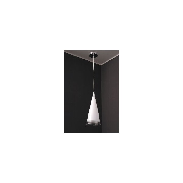 LAMPADARIO SOSPESO CROMO E14 CONO BIANCO TRASPARENTE SERIE LUMYE "MADE IN ITALY" LAMPADARIO SOSPESO CROMO E14 CONO BIANCO TRASPARENTE SERIE LUMYE "MADE IN ITALY"