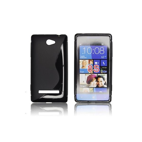 CUSTODIA GEL TPU SILICONE DOUBLE per HTC 8S, A620E COLORE NERO CUSTODIA GEL TPU SILICONE DOUBLE per HTC 8S, A620E COLORE NERO