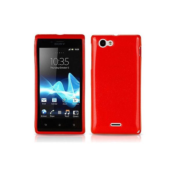 CUSTODIA GEL TPU SILICONE LUCIDA per SONY XPERIA J ST26i COLORE ROSSO CUSTODIA GEL TPU SILICONE LUCIDA per SONY XPERIA J ST26i COLORE ROSSO