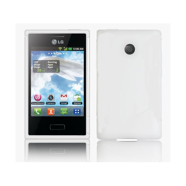 CUSTODIA GEL TPU SILICONE LUCIDA per LG E400 OPTIMUS L3 COLORE BIANCO CUSTODIA GEL TPU SILICONE LUCIDA per LG E400 OPTIMUS L3 COLORE BIANCO