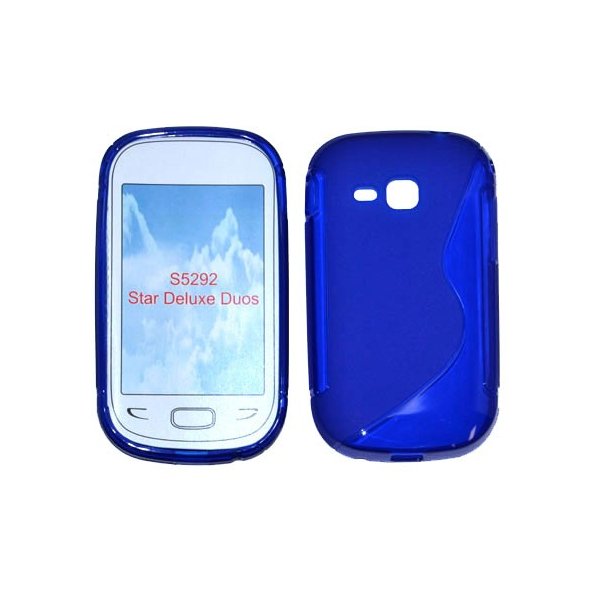 CUSTODIA GEL TPU SILICONE DOUBLE per SAMSUNG REX 90 S5292 COLORE BLU