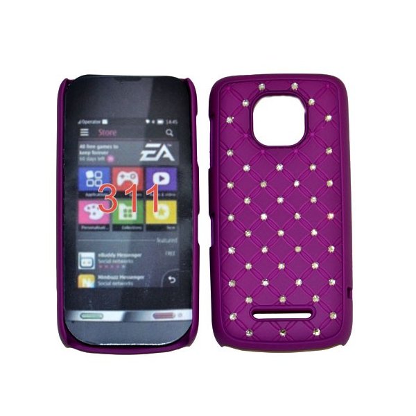 CUSTODIA RIGIDA GOMMATA CON BRILLANTINI per NOKIA ASHA 311 COLORE VIOLA CUSTODIA RIGIDA GOMMATA CON BRILLANTINI per NOKIA ASHA 311 COLORE VIOLA