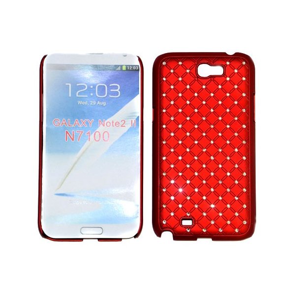 CUSTODIA RIGIDA GOMMATA CON BRILLANTINI per SAMSUNG NOTE2 N7100, N7105 COLORE ROSSO CUSTODIA RIGIDA GOMMATA CON BRILLANTINI per SAMSUNG NOTE2 N7100, N7105 COLORE ROSSO