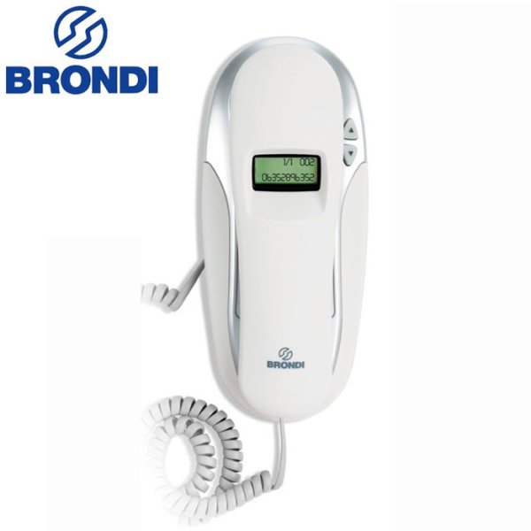 TELEFONO FISSO (GONDOLA) BRONDI KENOBY CID con DISPLAY A VISTA COLORE BIANCO E GRIGIO TELEFONO FISSO (GONDOLA) BRONDI KENOBY CID con DISPLAY A VISTA COLORE BIANCO E GRIGIO